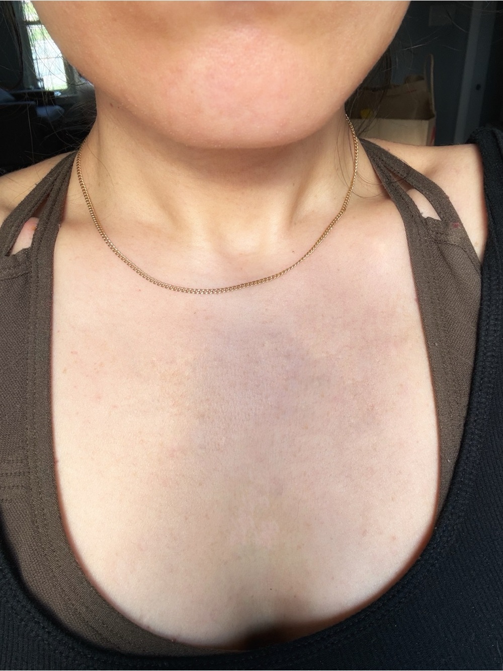 18k (750) Gold Baby Curb Chain Necklace -Minimalist Women’s Jewelry